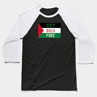 Set Gaza Free Flag Artwork Baseball T-Shirt